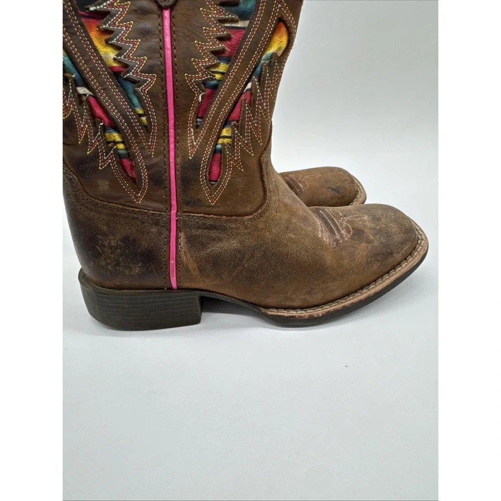 Ariat Kids Western Boot Distressed Brown Serape Youth Size 12